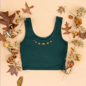 Purusha people shroom moon tcrop top